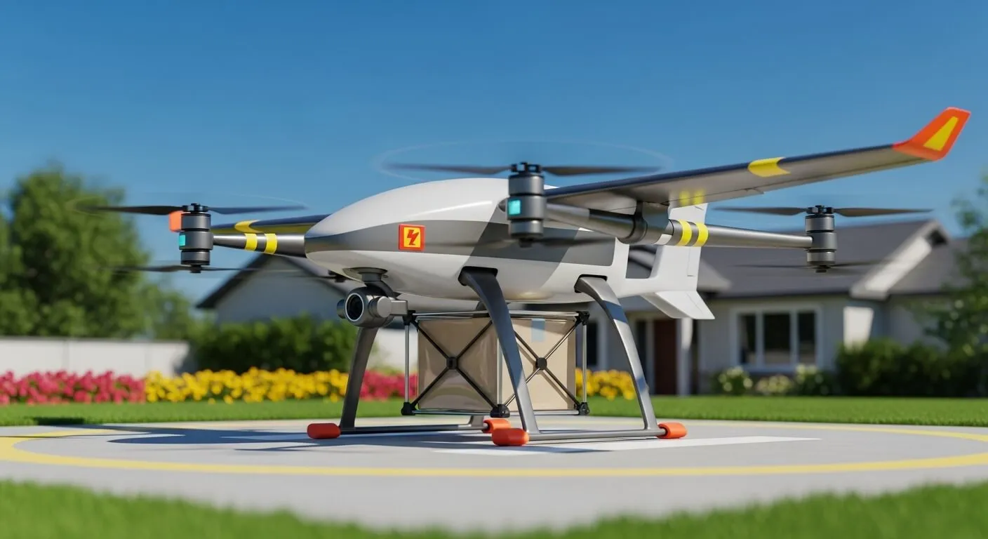 Delivery drone in precision landing